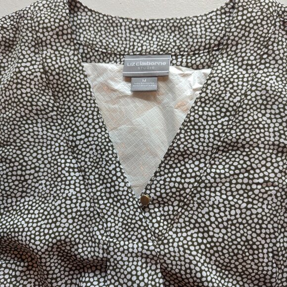 NWT Liz Claiborne Black Tunic w/ White Spots Size M - Picture 8 of 10